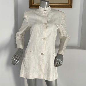 GENNY Women Blazer White Shimmering Made in Italy Size 8